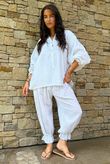 Mimi Pillow Cotton Batwing Blouse White
